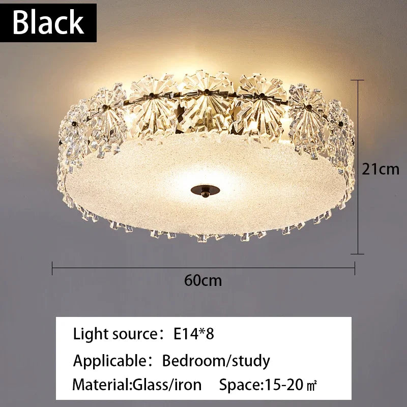 plafonnier led en verre cristal design minimaliste pour intérieur élégant