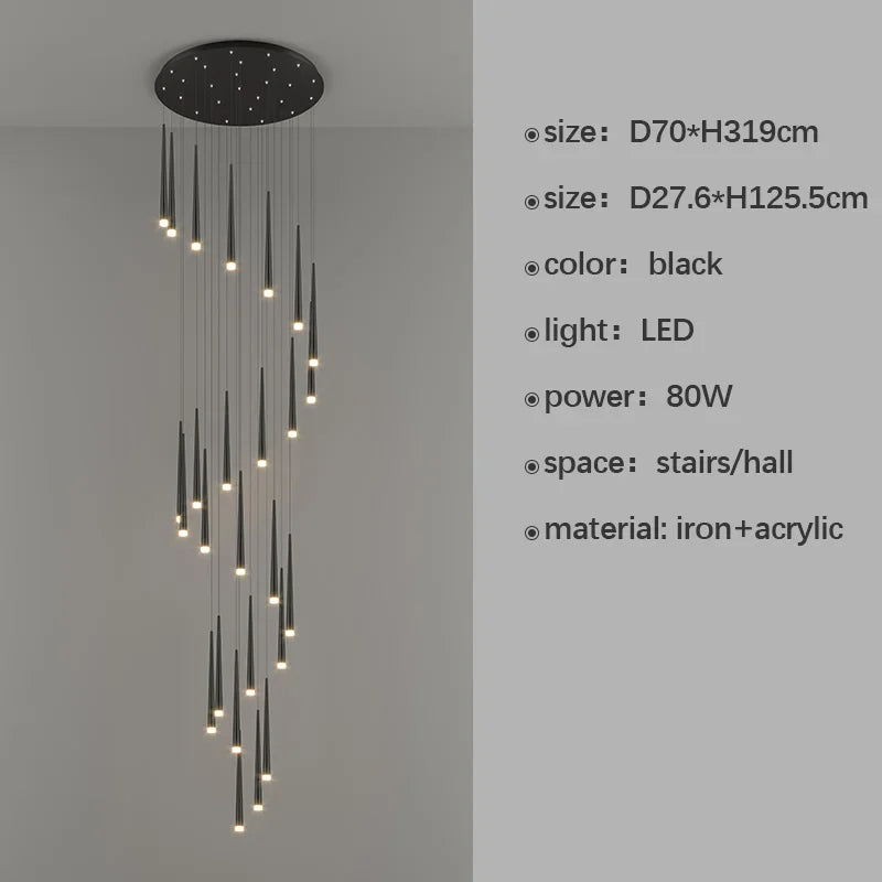 lustre moderne à led pour décoration d'intérieur haut de gamme