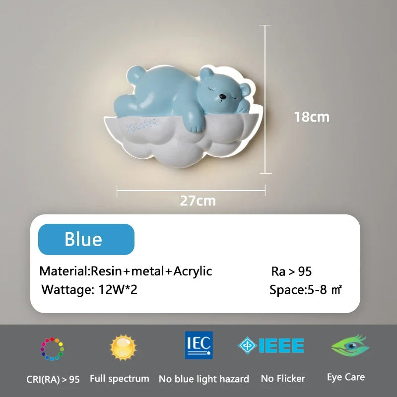 applique murale ours polaire lumineuse pour enfants avec télécommande