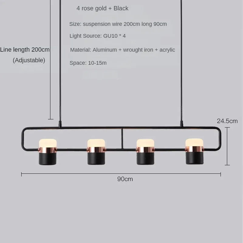 Nordic Designer Strip Restaurant Chandelier Minimalist Creative Bar Table Lamp, Bedroom Bedside Decoration Small GU10 Chandelier