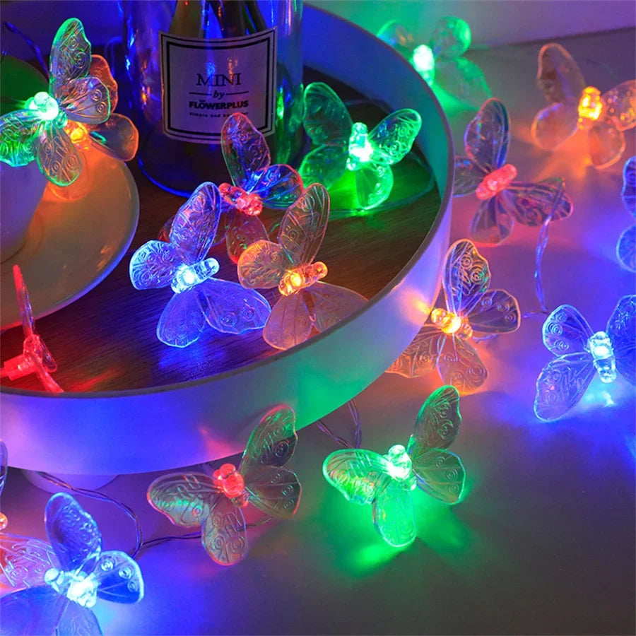 guirlande lumineuse papillon à led pour décoration festive