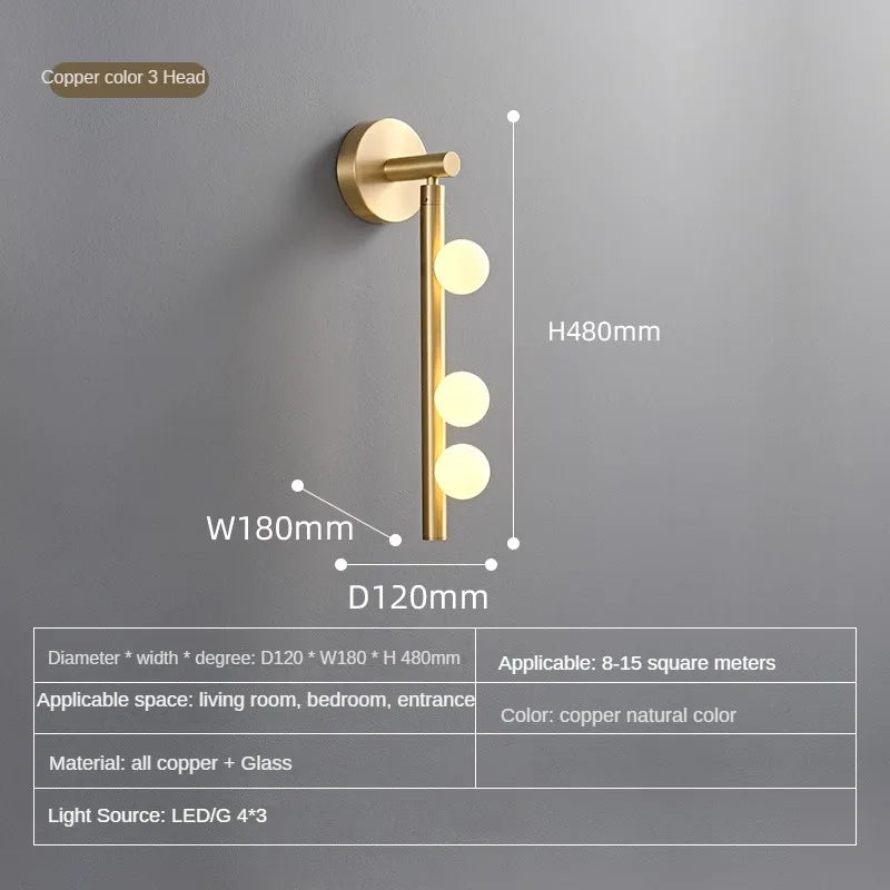 lampe de chevet en cuivre style industriel moderne