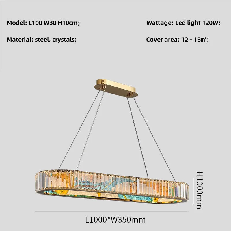 lustre led dimmable moderne en acier cercle décoratif