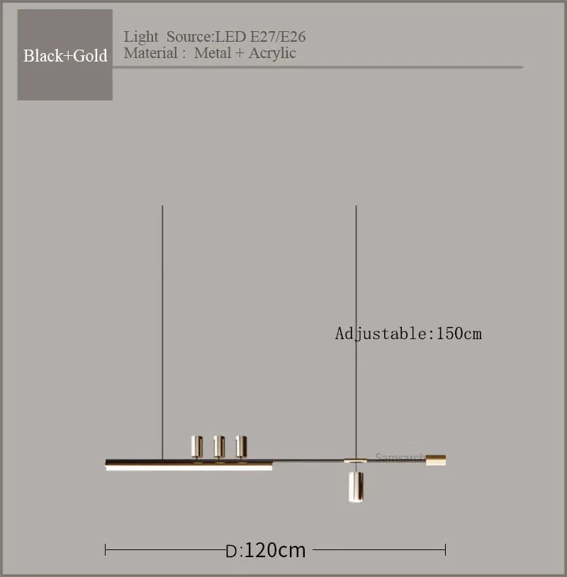 2024 Modern minimalist dining room chandelier high level slotted bar counter kitchen interior decorative lighting