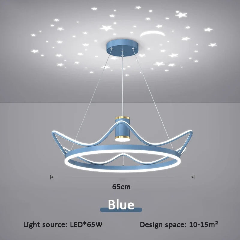 lustre moderne avec projection ciel étoilé pour chambre enfant