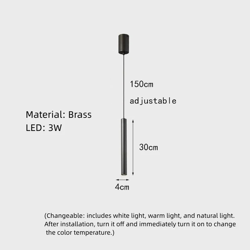 suspension minimaliste en laiton 	 pour hôtel