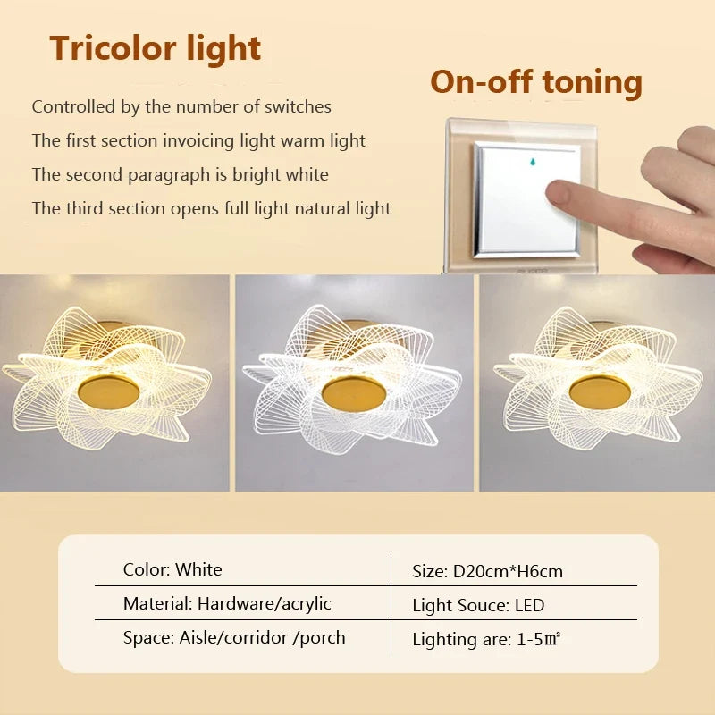plafonnier led moderne en acrylique pour décoration intérieure