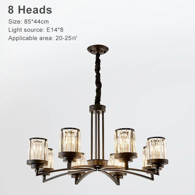 lustre en cristal rétro américain design chic pour décoration intérieure