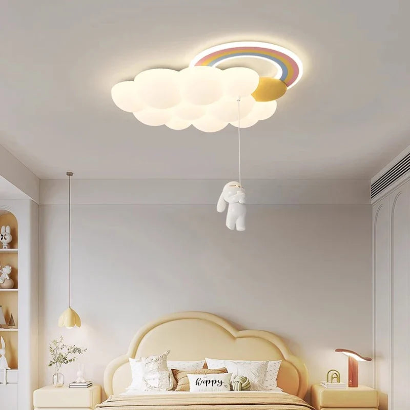 plafonnier led nuage arc-en-ciel pour chambre enfant