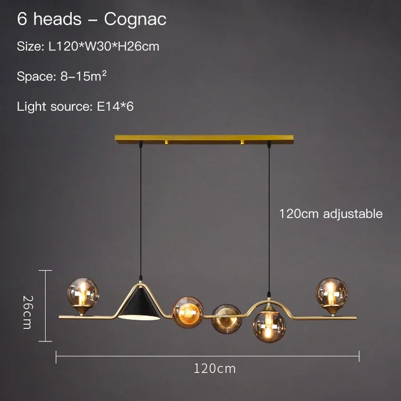 Kithchen Island Chandelier Nordic Pendant Lamp Glass Suspension Luminaire Ceiling Hanging Lamps