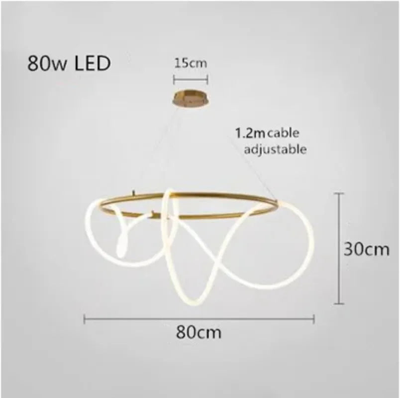 lustre design nordique à led intensité variable pour intérieur