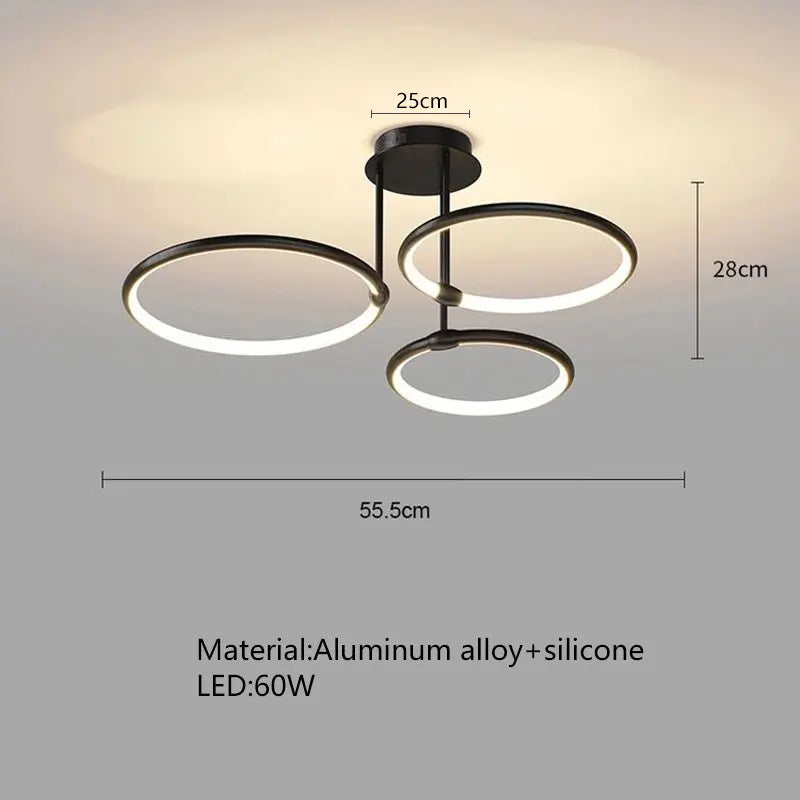 Plafonnier LED noir doré