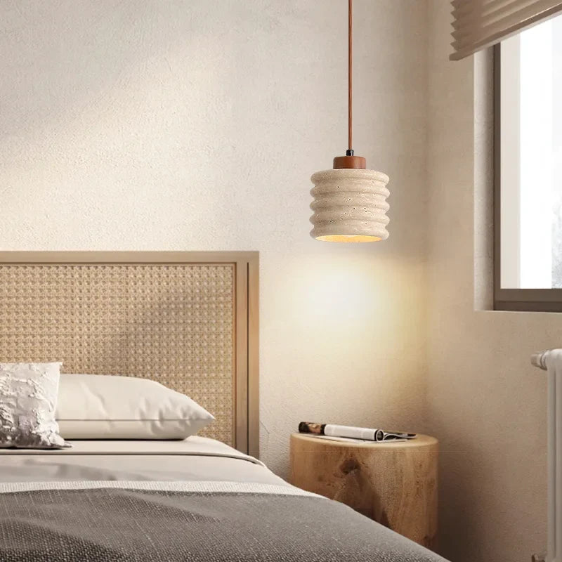 suspension en pierre naturelle rétro à led pour décoration intérieure