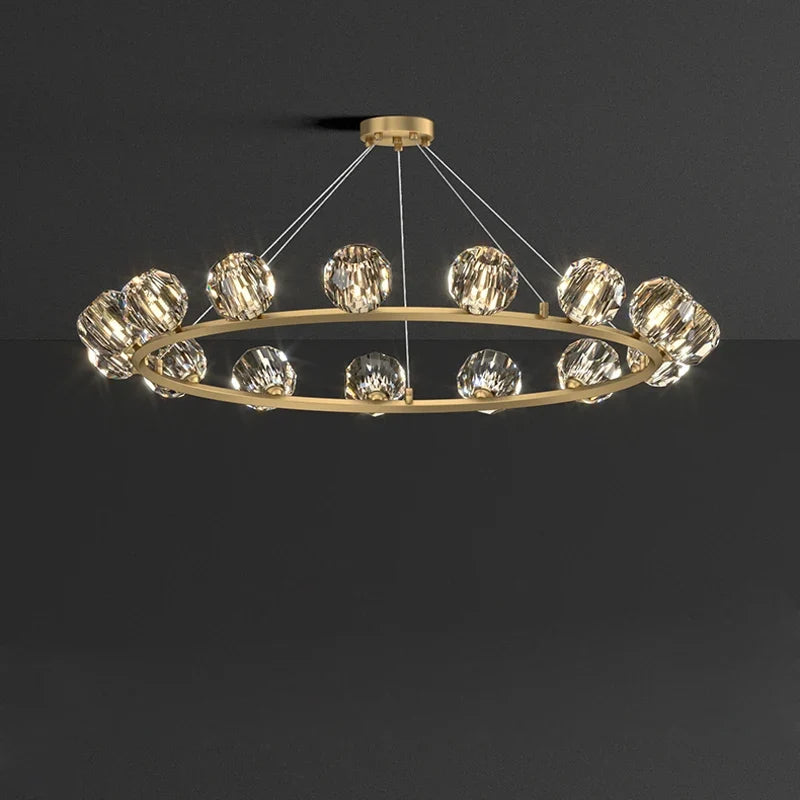 plafonnier art déco doré noir design en cristal