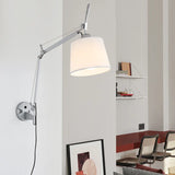applique murale industrielle nordique pliable avec bras long pivotant