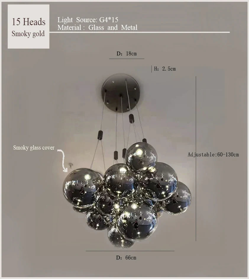 2024Modern glass LED droplight Nordic style kitchen bedroom living room dining table display room lighting lamps and lanterns
