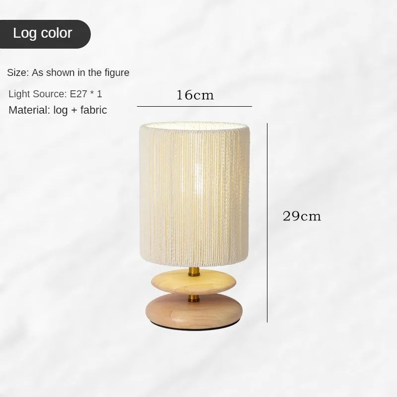 Solid Wood Design Creative Walnut Color Living Room, Study, Bedroom, Bedside, Japanese Style Atmosphere Decoration E27 Desk Lamp