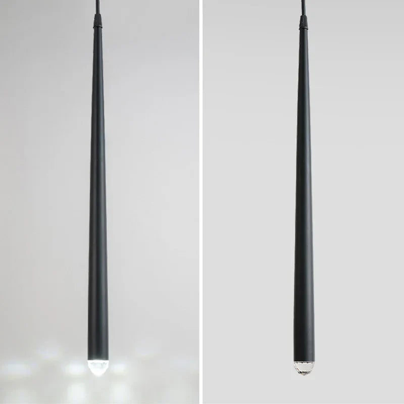 suspension conique en tube long en acrylique et cuivre pour bar et magasin