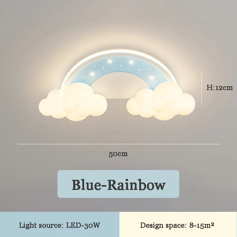 plafonnier moderne et chaleureux pour chambre enfant décor nuage arc-en-ciel