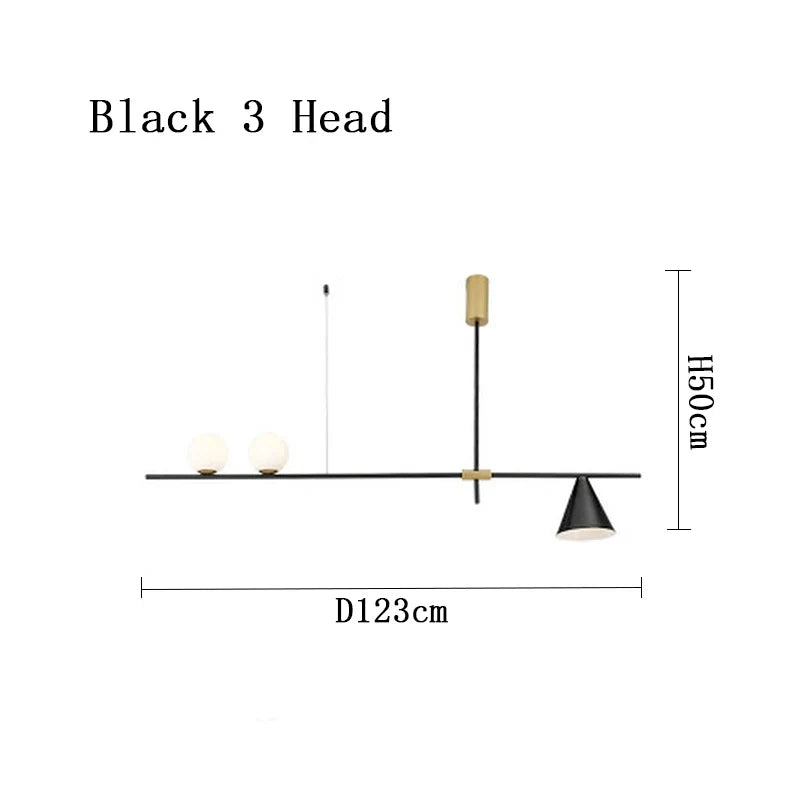 lustre industriel minimaliste en verre et led design