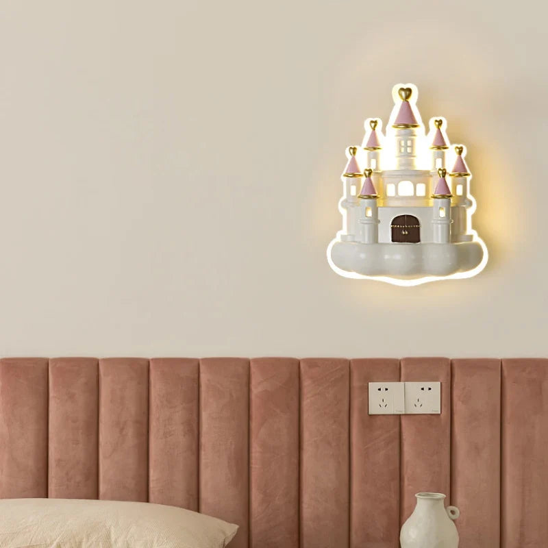 applique murale château dessin animé pour chambre enfant mignonne