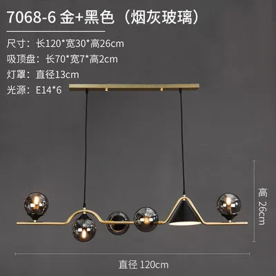 lustre moderne en verre LED pour intérieur décoratif