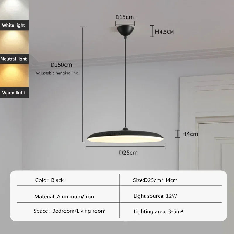 lampe led suspendue design nordique avec soucoupe volante