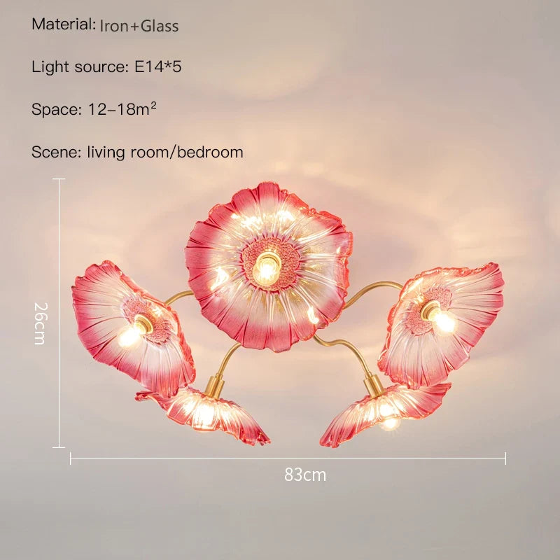lustre nordique en fer avec verre et décoration dorée