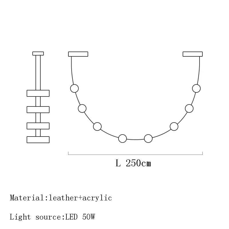 lustre créatif en cuir postmoderne pour décoration artistique moderne