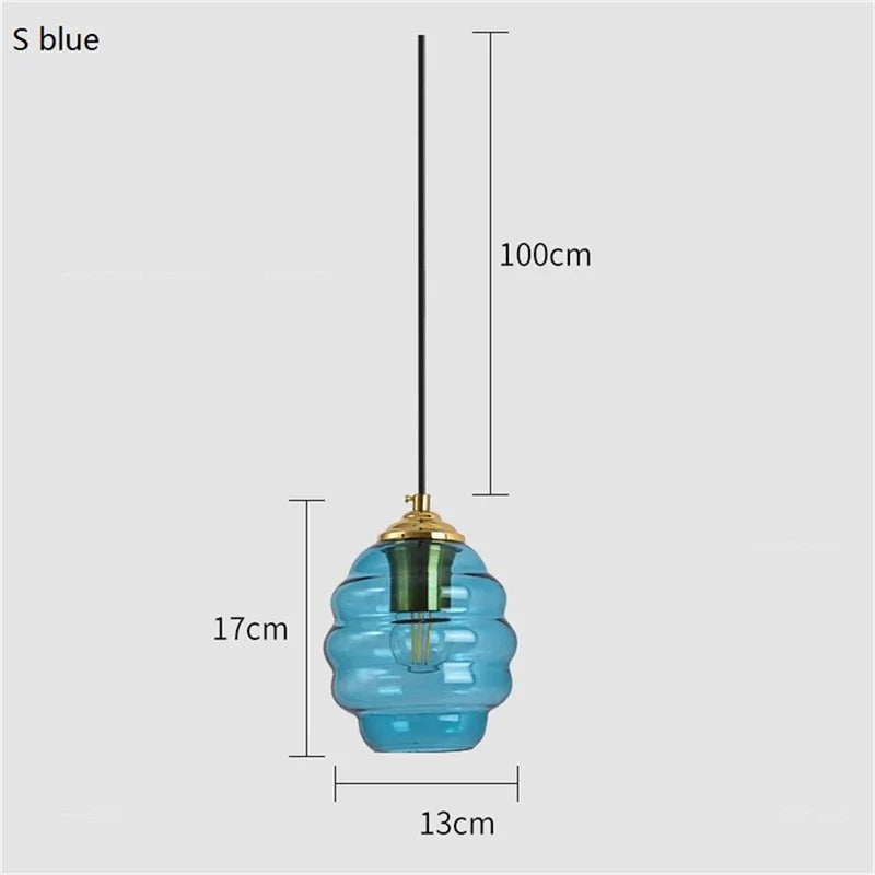 suspension en verre teinté design moderne pour éclairage intérieur