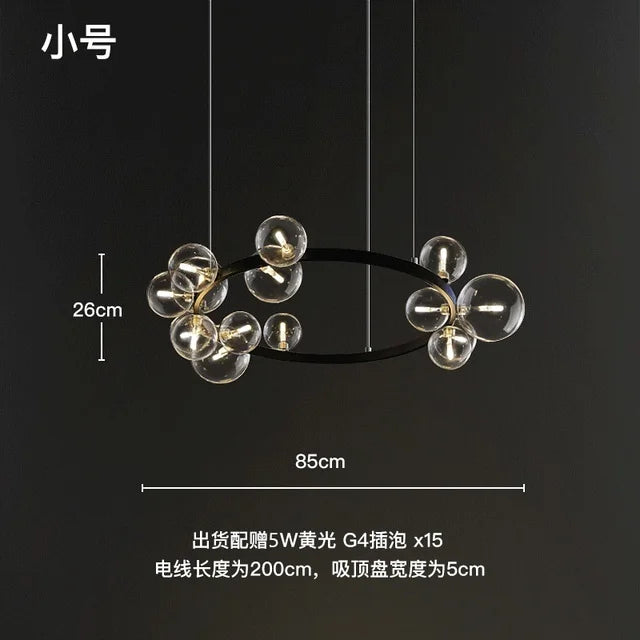 lustre moderne en verre design pour décoration intérieure élégante