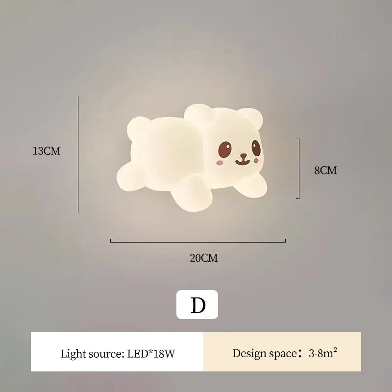 applique murale mignonne en forme de singe et ours pour enfant