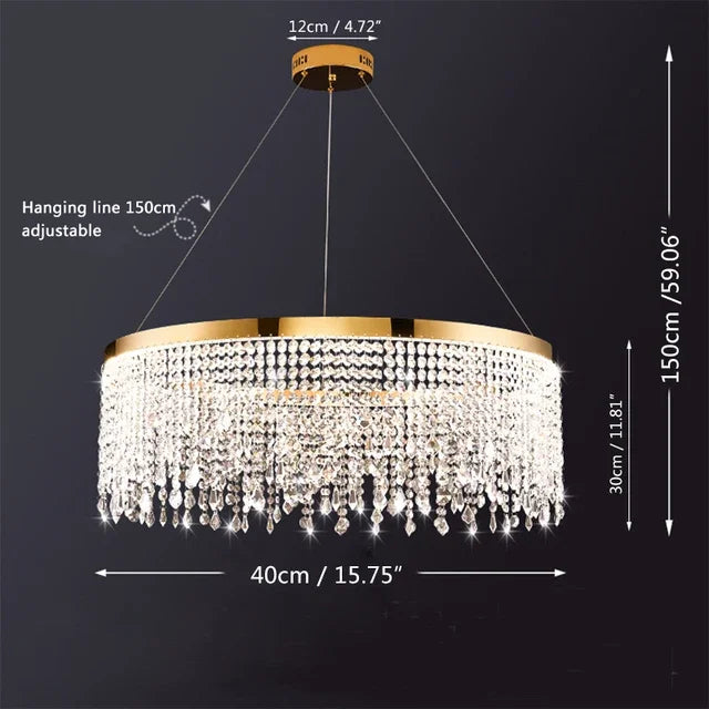 lustre moderne en cristal pour décoration intérieure élégante