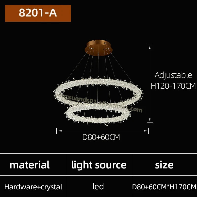 lustre en cristal de luxe à fleurs de glace éclairage suspendu élégant