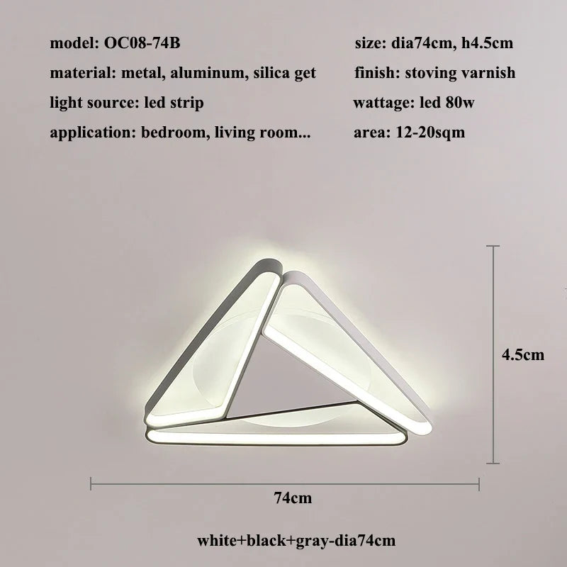2023 Modern Triangular Aluminum LED Chandelier, Living Room Bedroom Chandelier, Home Decoration Kitchen Chandelier