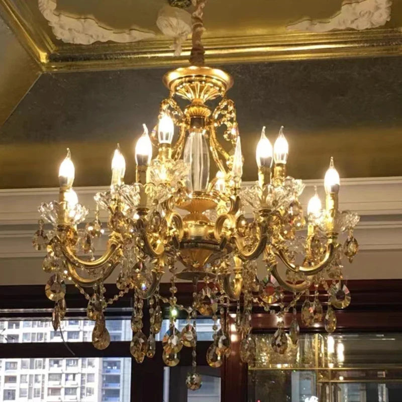 lustre en cristal moderne avec éclairage LED suspendu