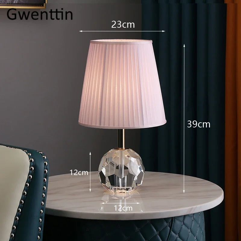 lampe à poser moderne en cristal pour décoration intérieure et éclairage