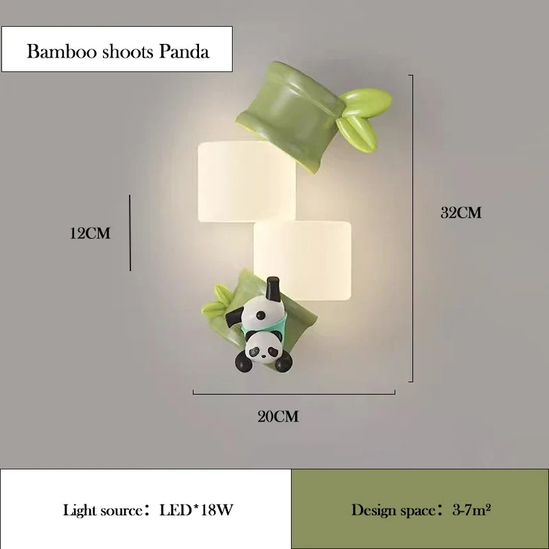 applique murale led en forme de lapin panda pour enfant
