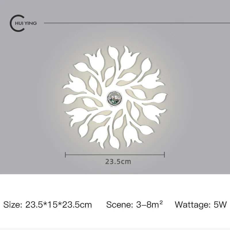 applique murale nordique en fer à led décorative pour intérieur élégant