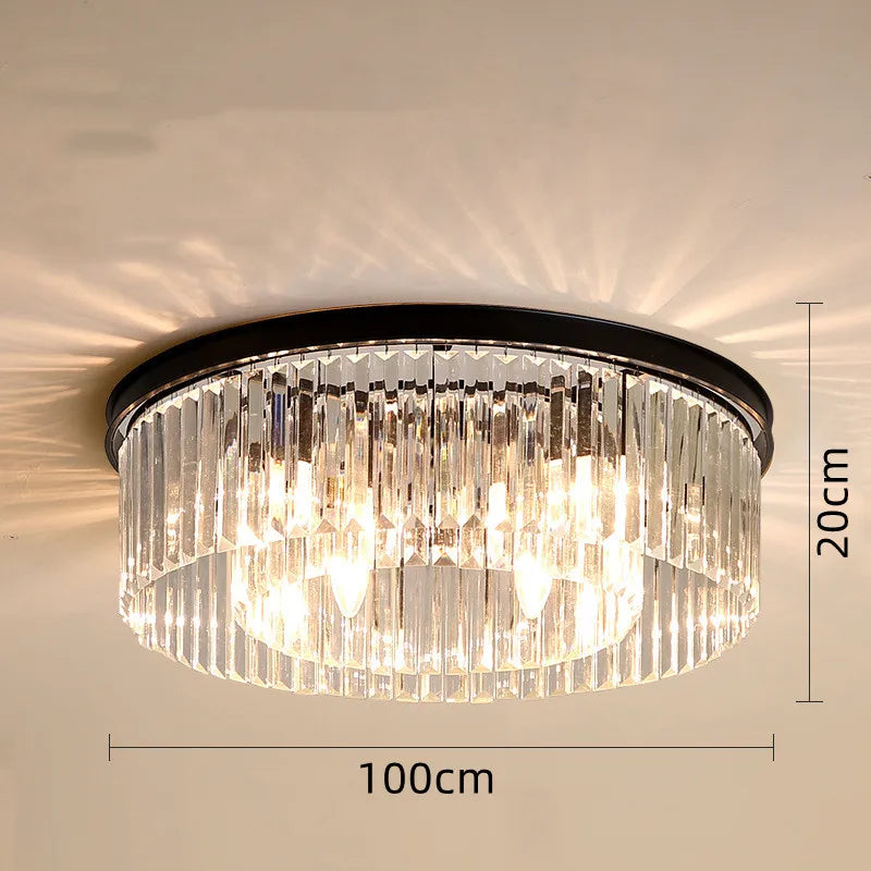 plafonnier en cristal de luxe métal minimaliste pour intérieur