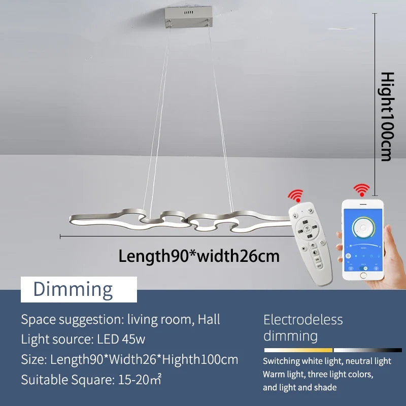 Smart Home Alexa Google Home Modern LED Chandelier, Used For Living Rooms, Restaurants, Bars, Kitchens, Room Chandeliers,