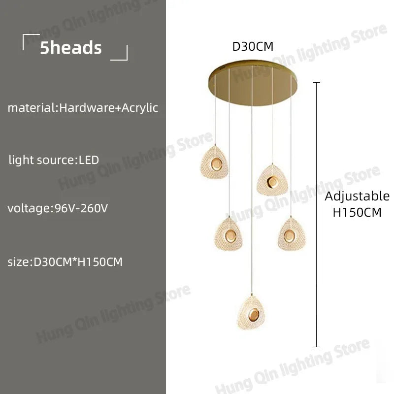 suspension design en acrylique pour intérieur moderne et loft