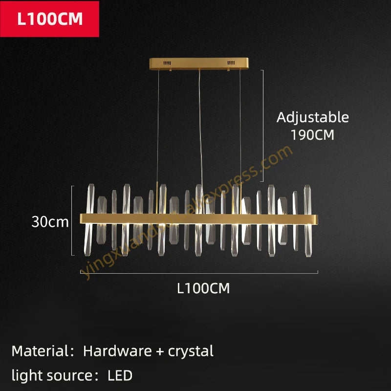 lustre en cristal à led design moderne pour intérieur