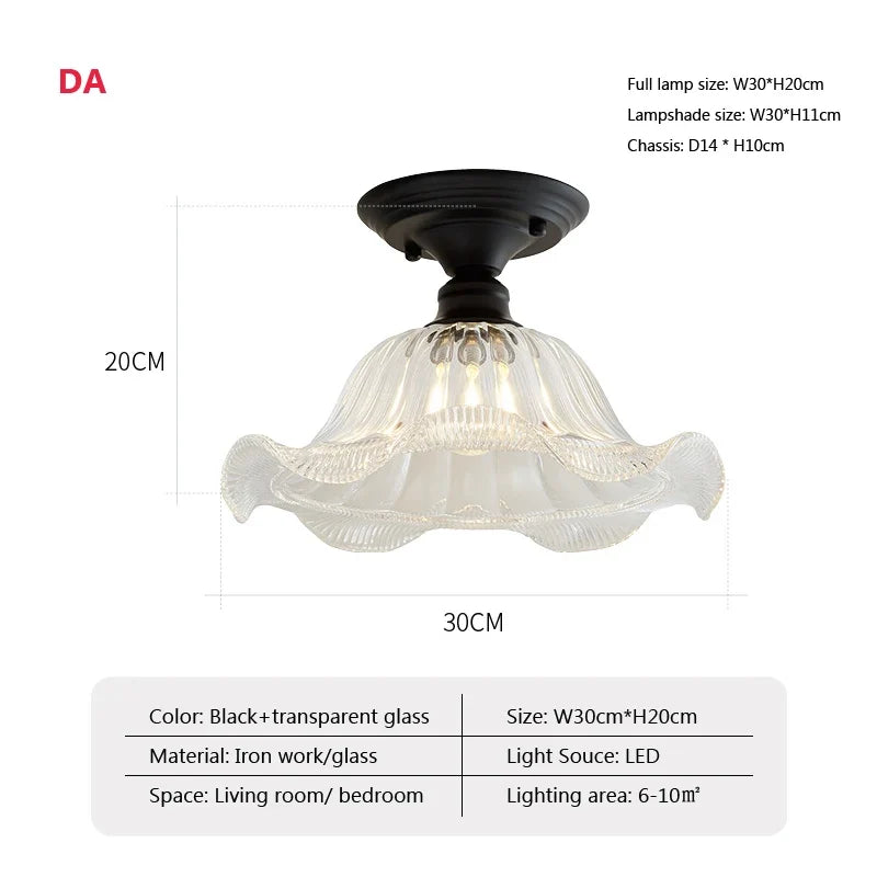 plafonnier rétro en verre pour décoration originale et créative
