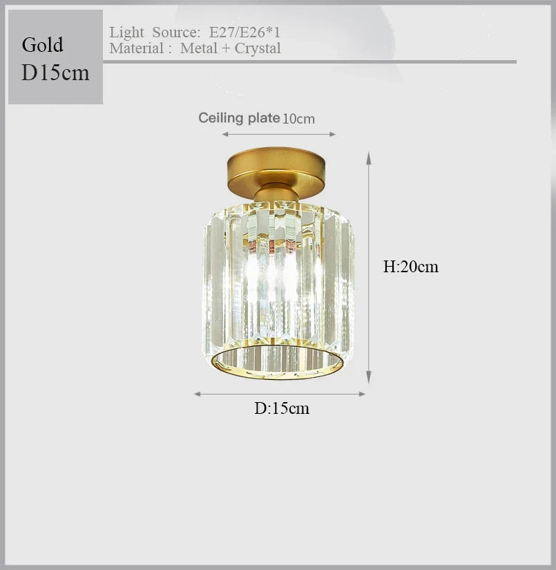 2024 Modern Crystal Chandelier Creative Design Black/Gold Corridor Ceiling Lamp Applicable To Porch Restaurant Lamps