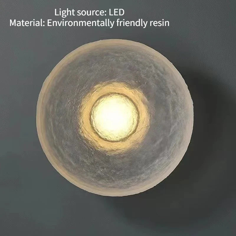 lampe circulaire design pour intérieur moderne en résine transparente