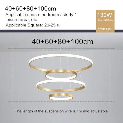 lustre moderne style nordique avec télécommande et anneau lumineux