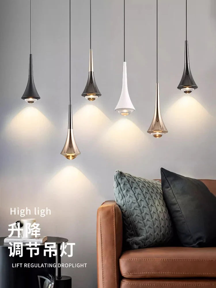 Bedroom bedside chandelier modern simple can lift creative light luxury main bed headlamp small chandelier restaurant chandelier