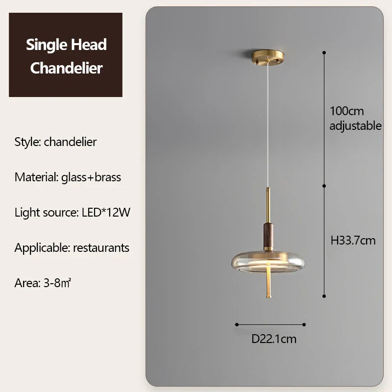 suspension en laiton et noyer design nordique luxueux