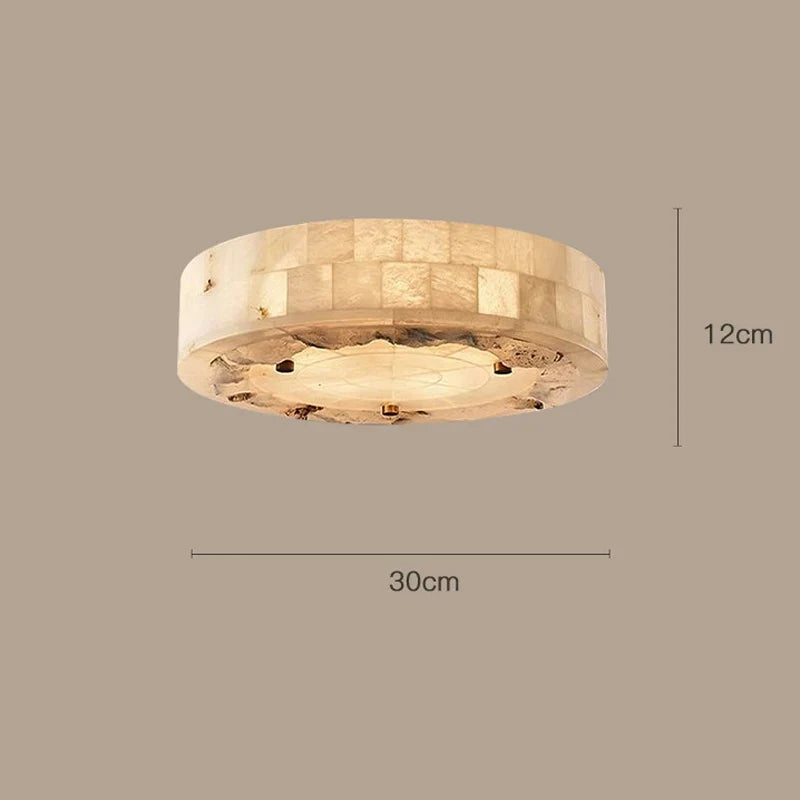 Luxueux plafonnier en marbre naturel circulaire 30CM 40CM chambre salon salle à manger Grand luminaire suspendu luminaire suspendu